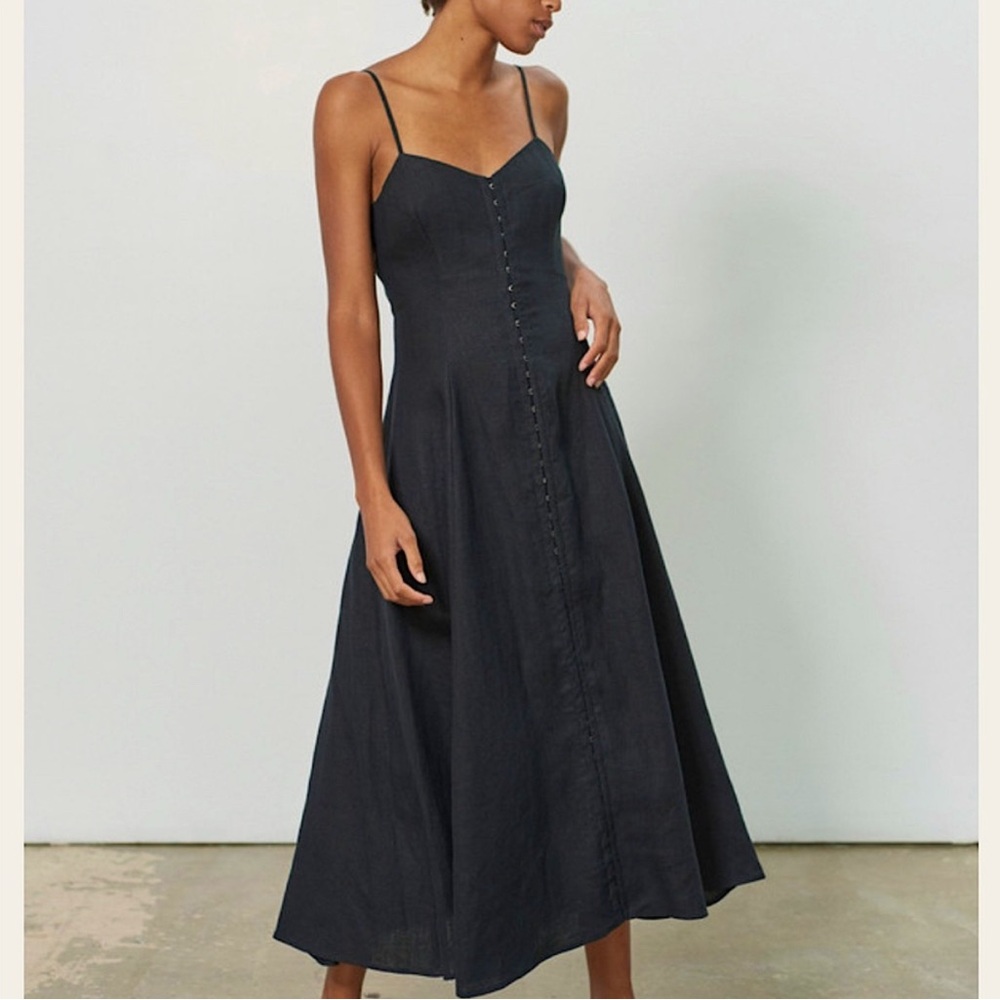 Elegant Black Spaghetti Strap Dress XS